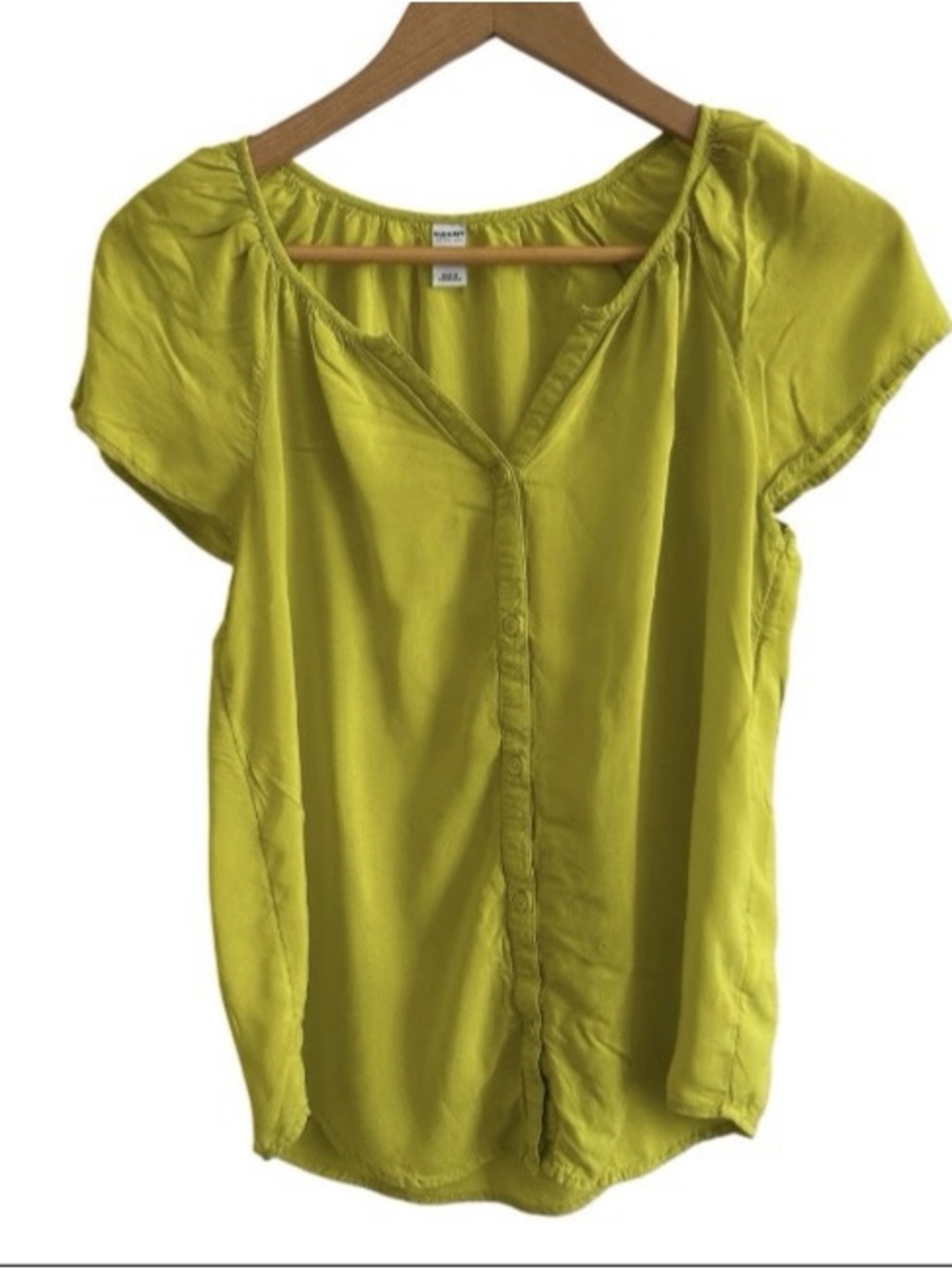 Old Navy Tunic Top Size Small Mustard Yellow 100% Rayon Lightweight Flowy Boho